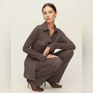 NEW Reformation Darian Knit Two Pieces Set - Oak Brown